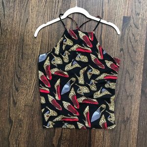 Vintage Nicole Miller cheetah shoes print top